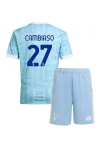 Fotbalové Dres Juventus Andrea Cambiaso #27 Dětské Venkovní Oblečení 2025-26 Krátký Rukáv (+ trenýrky)